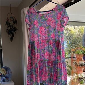 Lilly Pulitzer Pink and Blue Floral Mini Dress